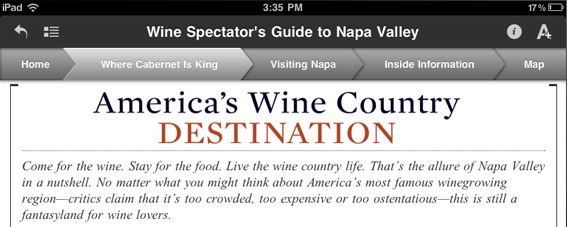 Wine Spectator iPad app